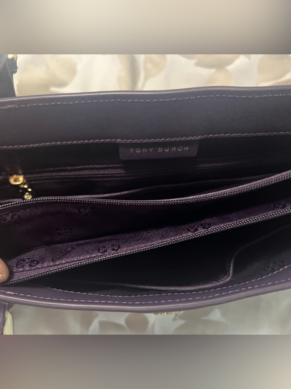Tory Burch Dark Plum Tote Bag - Picture 2 of 2
